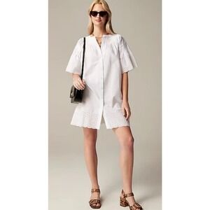 J.Crew Jolie Dress White Eyelet‎ Embroidered Regenerative Cotton Poplin Size 2X